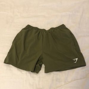 Medium 5” inseam Gymshark Olive Green Gym Shorts